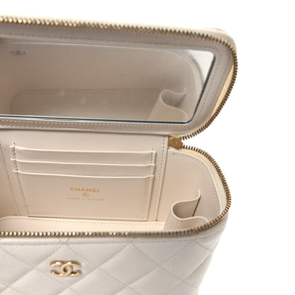 Chanel Caviar Quilted Small Vanity Case With Chain White 6 of 11