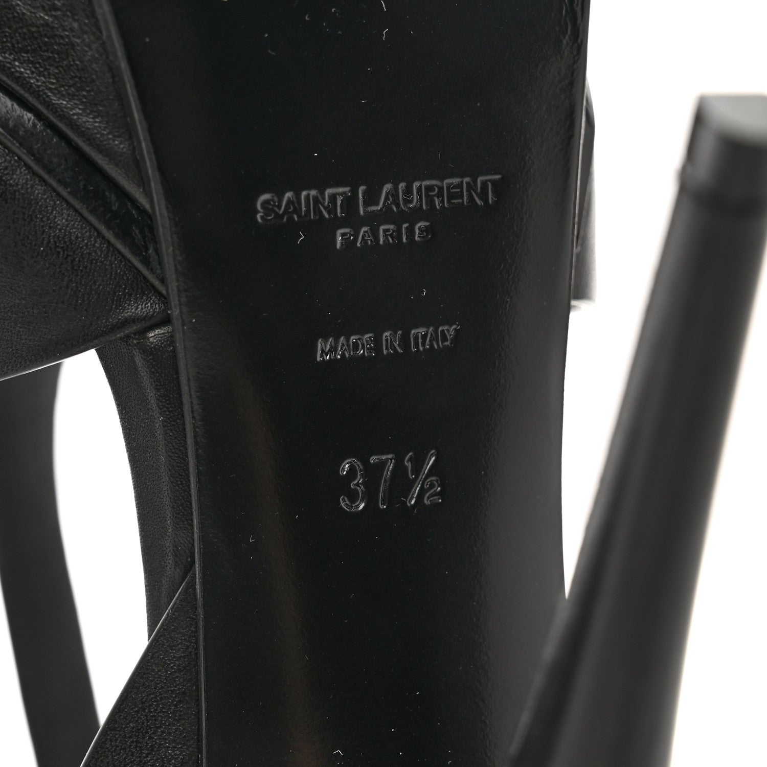 Saint Laurent Calfskin Tribute 105 Platform Sandals 37.5 Black 6 of 8