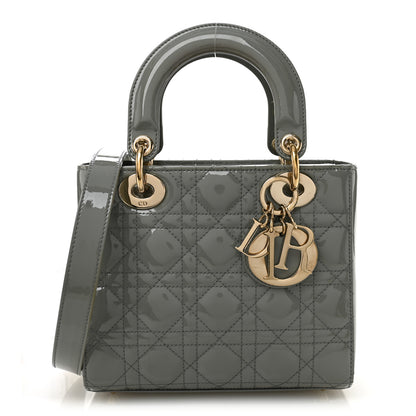 Christian Dior Patent Cannage Small Lady Dior Grey 1 of 13