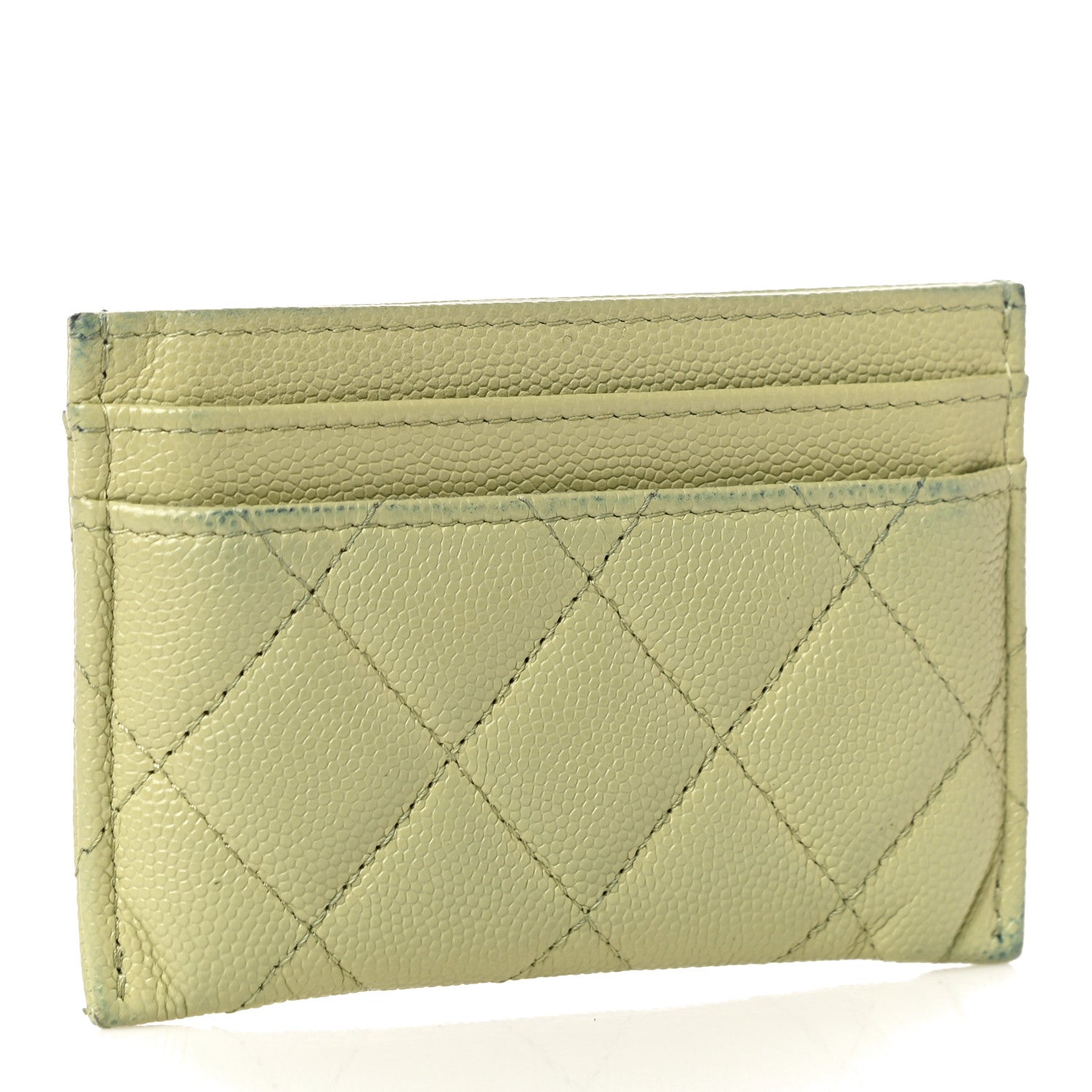 Chanel Caviar Quilted French New Wave Card Holder Light Green 3 of 15