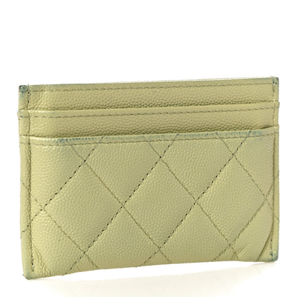 Chanel Caviar Quilted French New Wave Card Holder Light Green 3 of 15