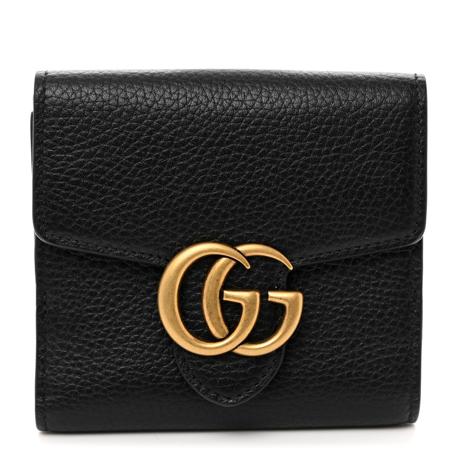 Gucci Dollar Calfskin Medium GG Marmont Wallet Black 1 of 9