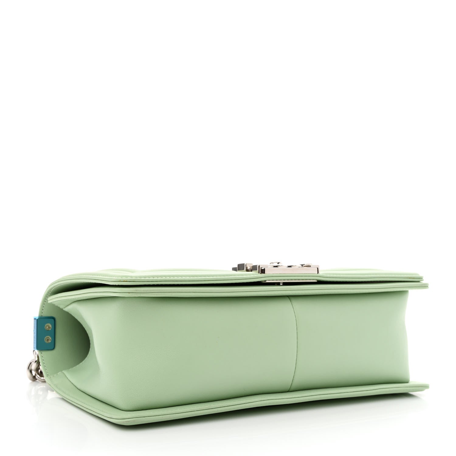 Chanel Calfskin Chevron Quilted Medium Boy Flap Green 3 of 9