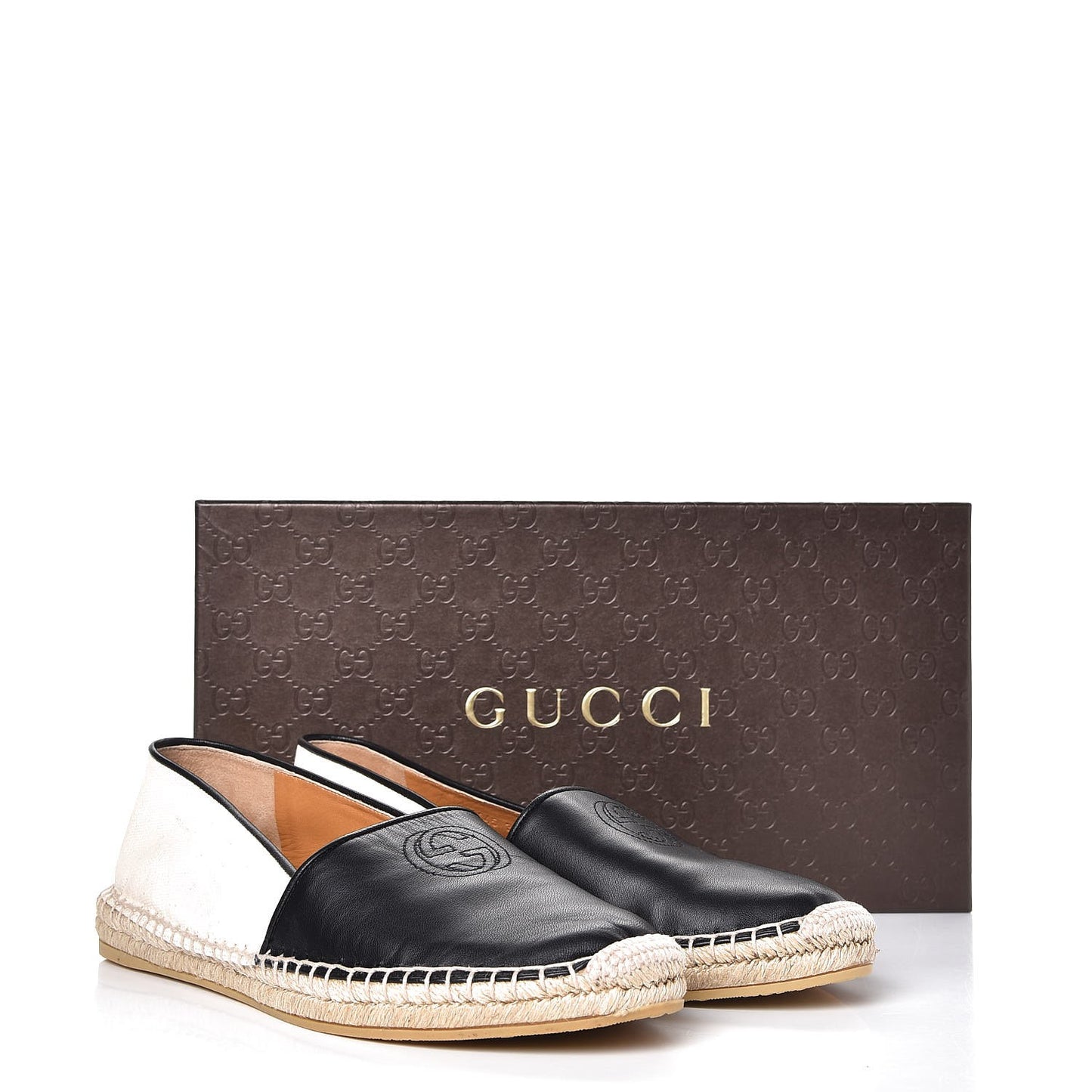 Nappa Canvas Espadrilles 38.5 Natural Black