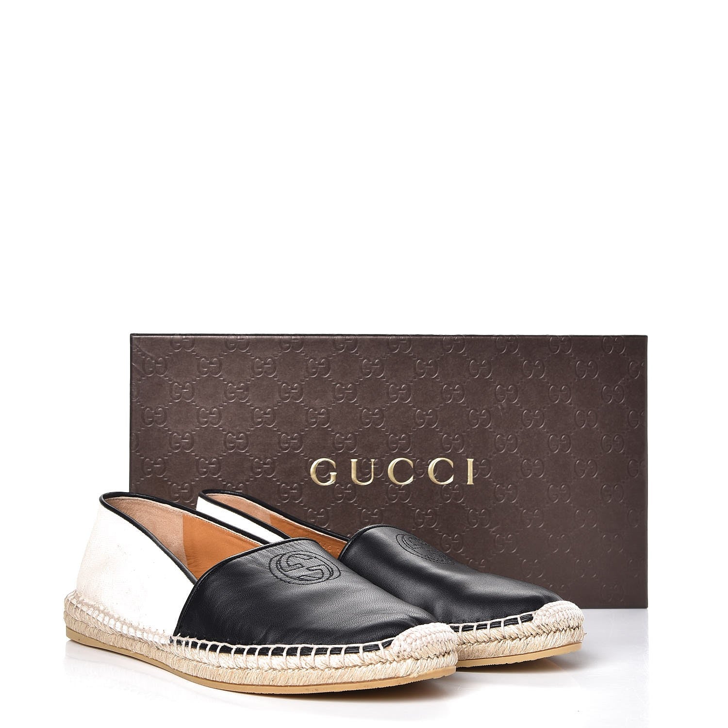 Gucci Nappa Canvas Espadrilles 38.5 Natural Black 11 of 12