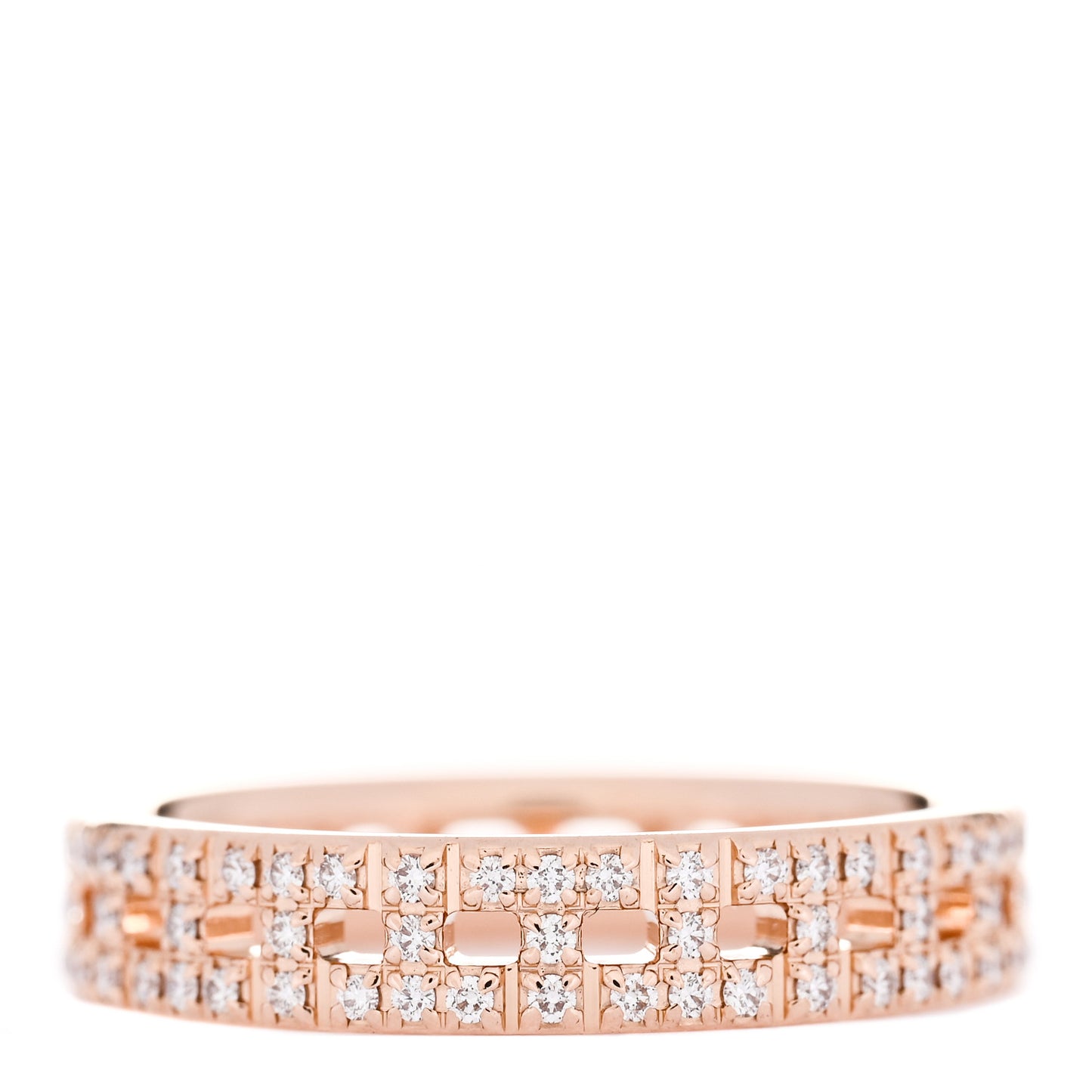 18K Rose Gold Diamond Narrow T True Band Ring 47 4.25