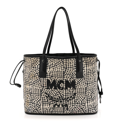 MCM Visetos Medium Liz Reversible Shopper Tote Black 4 of 24