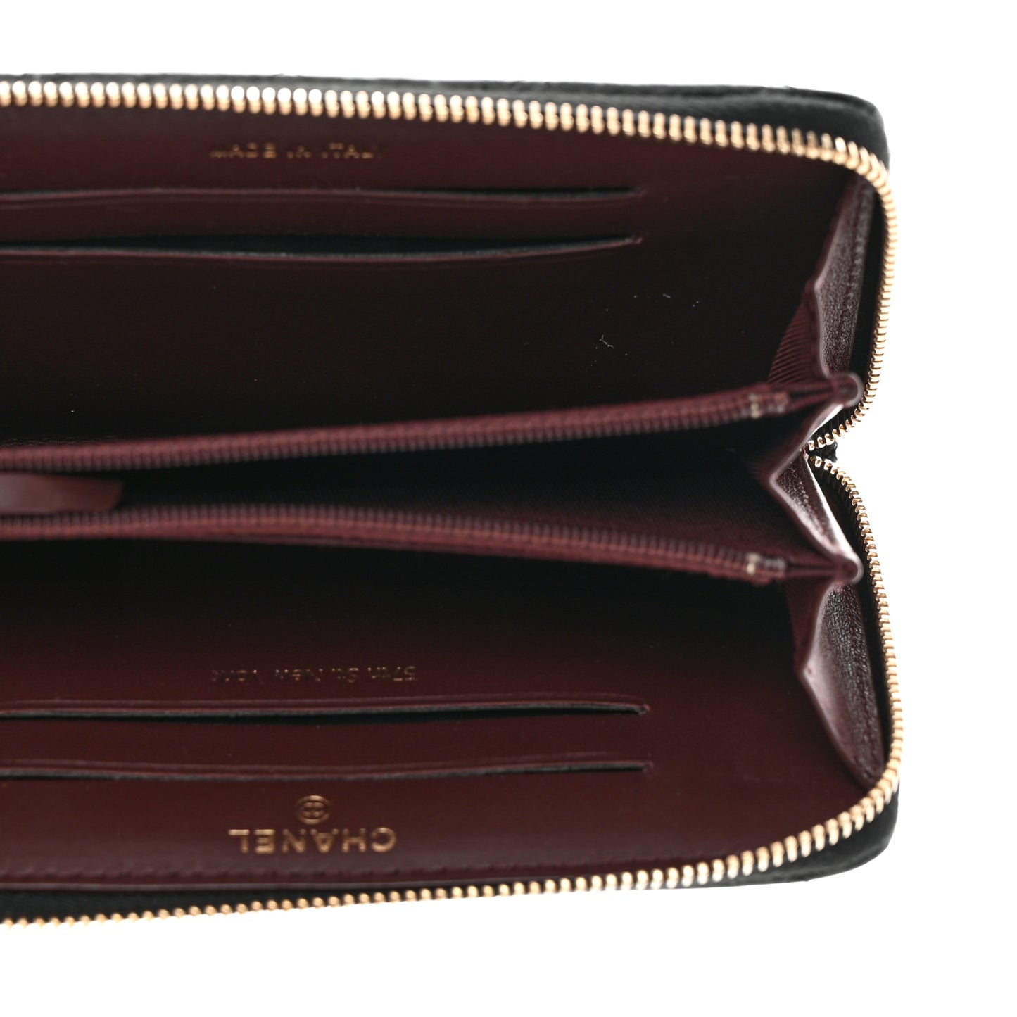 Aged Calfskin Quilted Small New York Charms 2.55 Reissue Zip Around Wallet Black