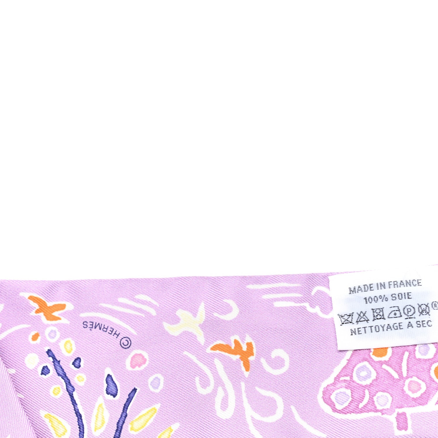 Hermes Silk Isola Di Primavera Twilly Lilas Orange Jaune 3 of 3