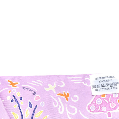 Hermes Silk Isola Di Primavera Twilly Lilas Orange Jaune 3 of 3