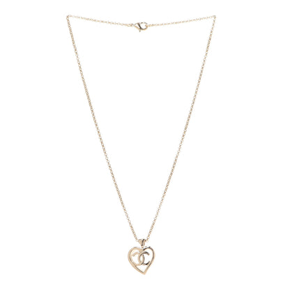 Chanel CC Heart Chain Pendant Necklace Gold 3 of 6