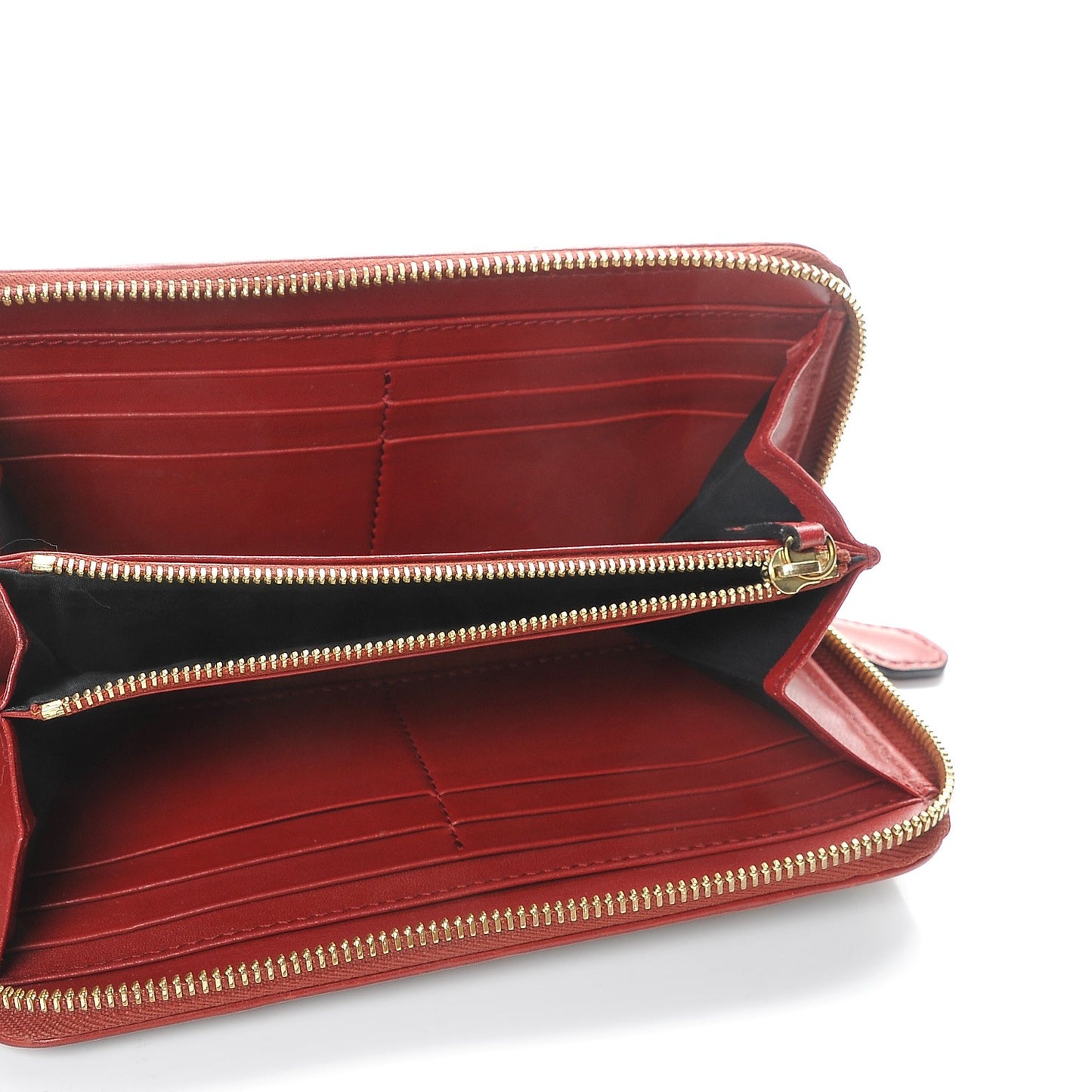 House Check Large Sartorial Ziggy Zip Around Wallet Military Red