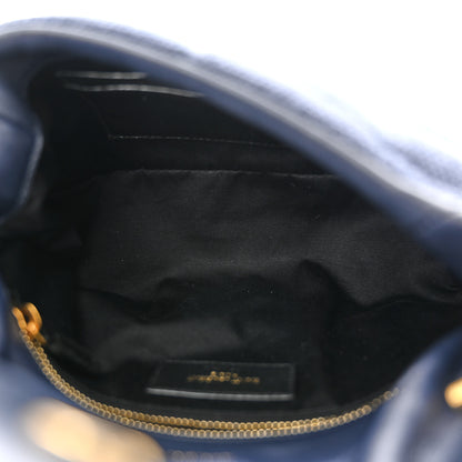 Saint Laurent Canvas Quilted Toy Loulou Puffer Monogram Chain Satchel Deep Marine 5 of 10
