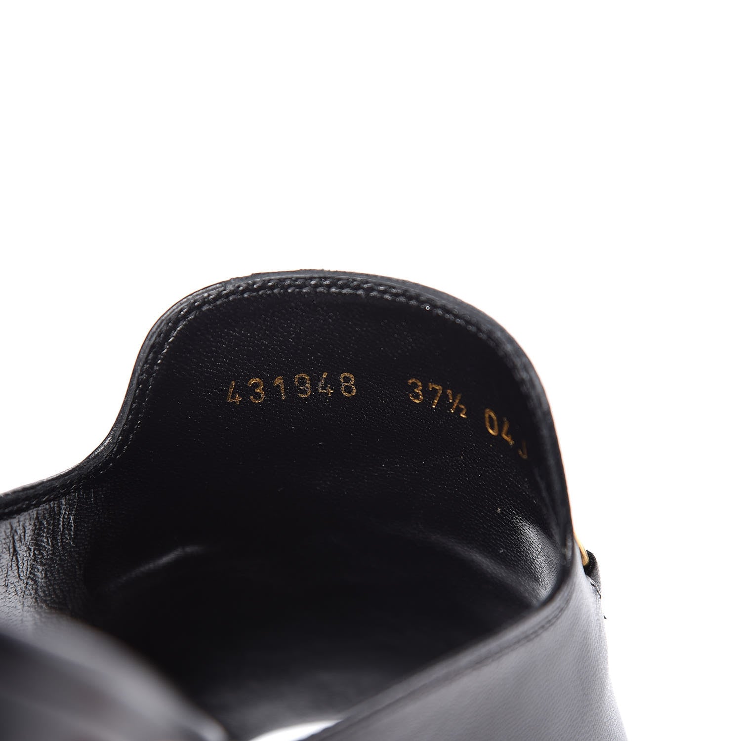 Gucci Malaga Kid Horsebit Slide Sandals 37.5 Black 7 of 10