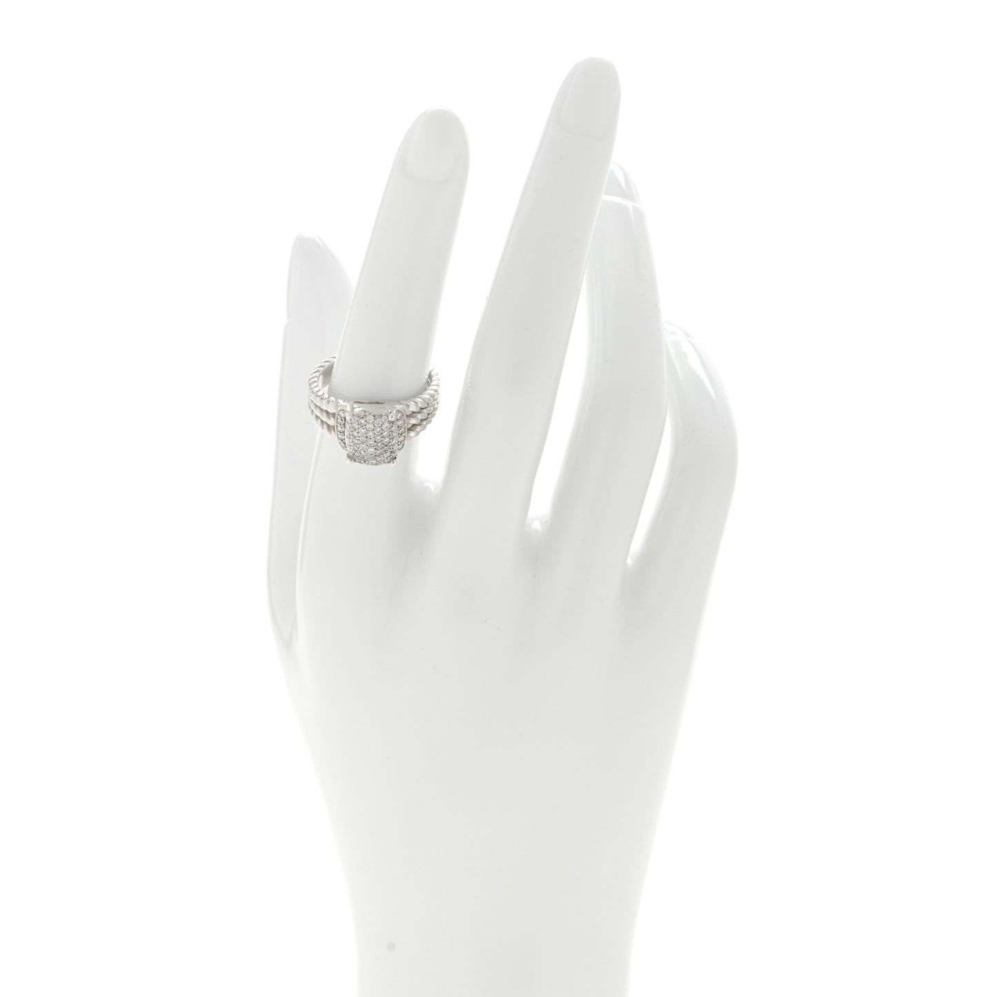 Sterling Silver Diamond 10mm Petite Wheaton Ring 54 6.75