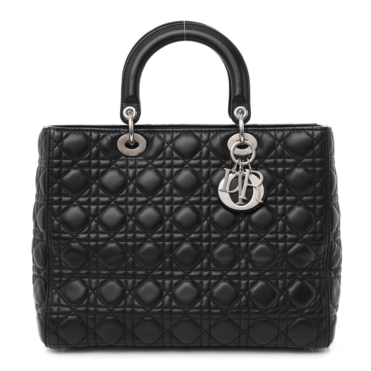 Lambskin Cannage Large Lady Dior Black
