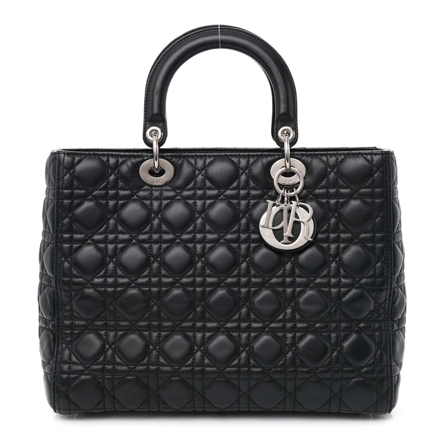 Christian Dior Lambskin Cannage Large Lady Dior Black 1 of 10