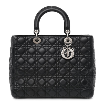 Christian Dior Lambskin Cannage Large Lady Dior Black 1 of 10
