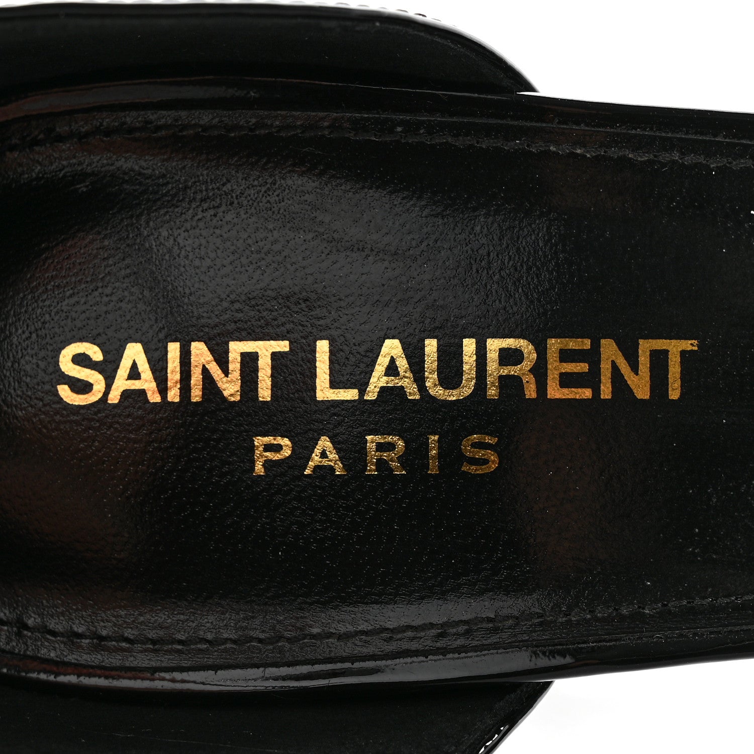 Saint Laurent Patent Calfskin Opyum 110 Sandals 40 Black 7 of 11