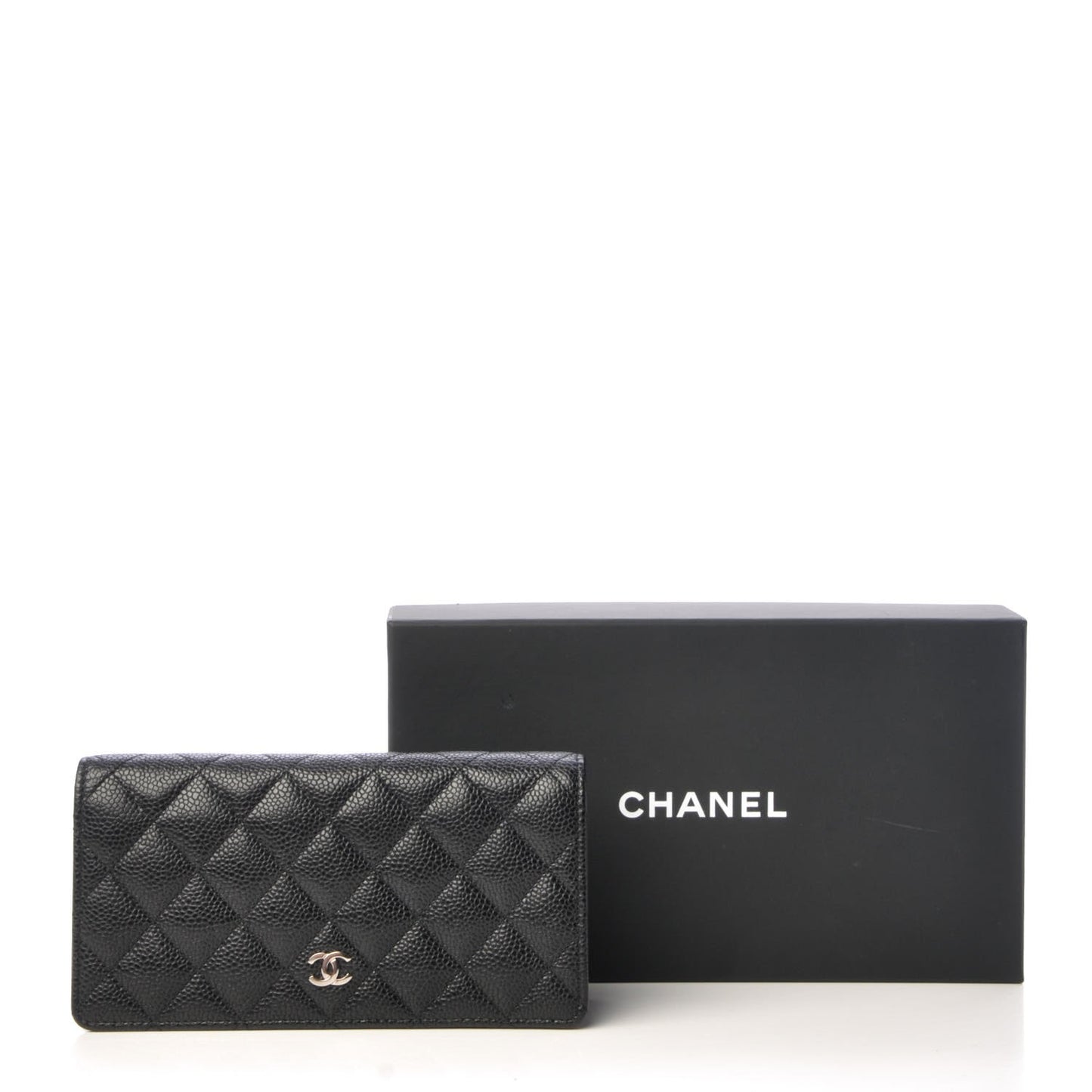 Caviar Quilted Yen Wallet Black