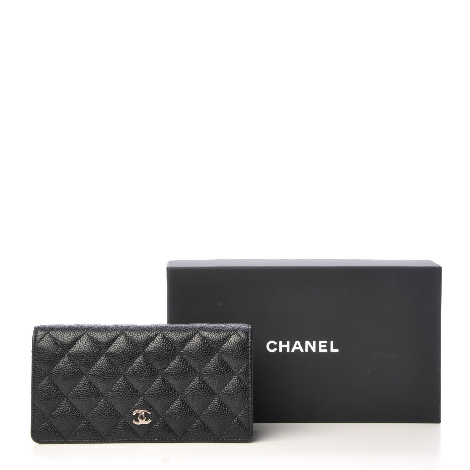 Chanel Caviar Quilted Yen Wallet Black 8 of 8