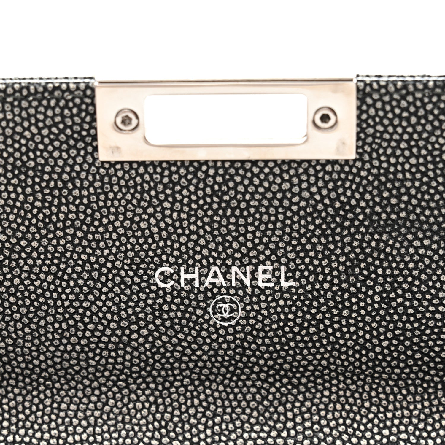 Chanel Metallic Caviar Quilted Large Golden Class Gusset Flap Wallet Dark Grey 6 of 16