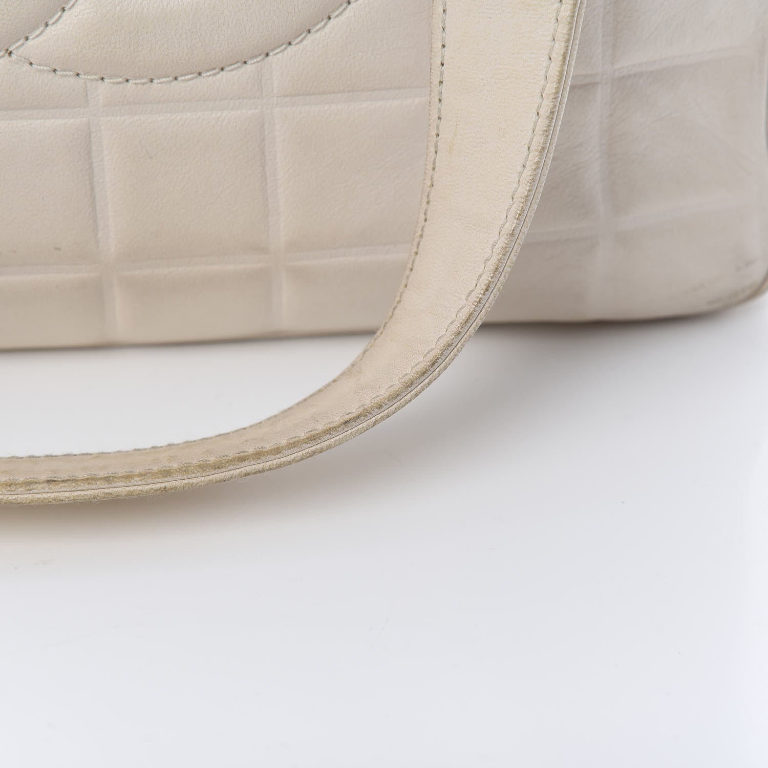 Chanel Lambskin Quilted Chocolate Bar Tote White 18 of 20