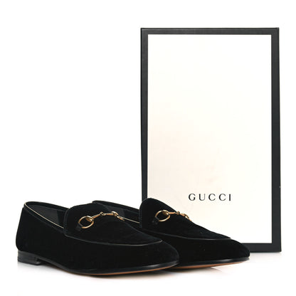 Gucci Velvet Horsebit Womens Jordaan Loafers 39.5 Black 9 of 9
