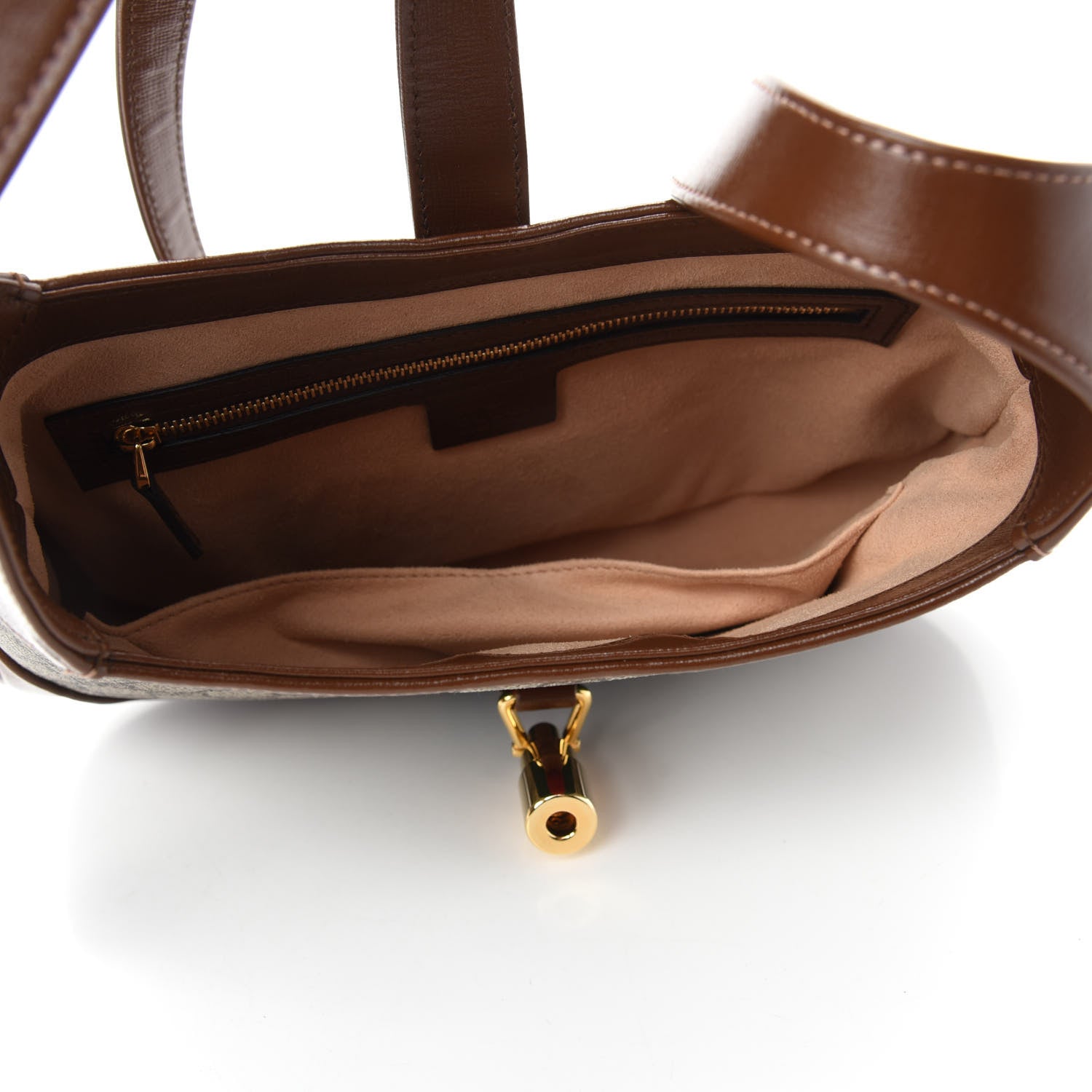 Gucci GG Supreme Monogram Azalea Calfskin Web Small Jackie 1961 Hobo Beige Ebony Brown Sugar 5 of 10