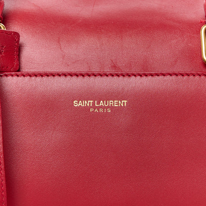 Saint Laurent Calfskin Classic Duffle 6 Red 8 of 13
