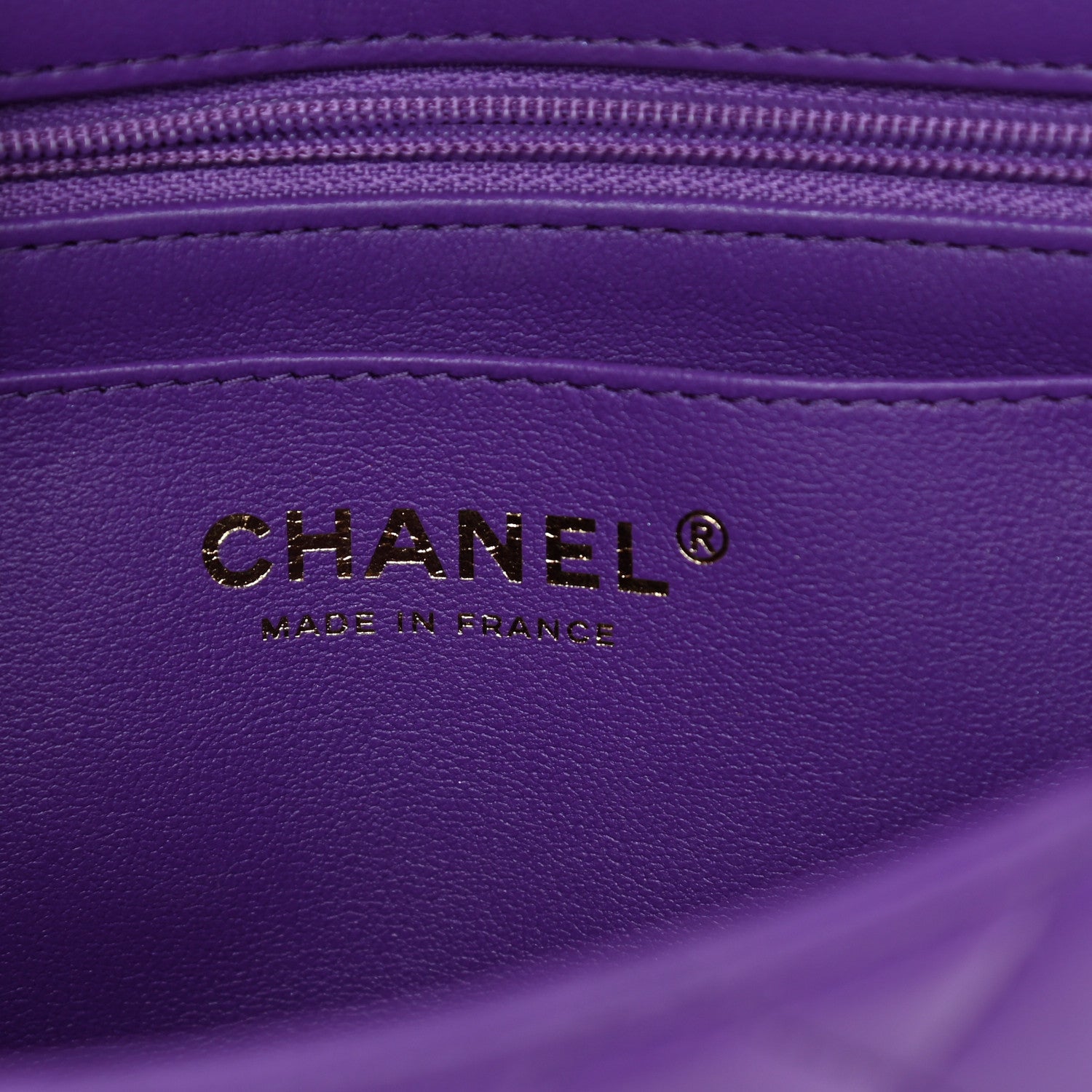 Chanel Lambskin Quilted Mini Top Handle Rectangular Flap Dark Purple 6 of 13