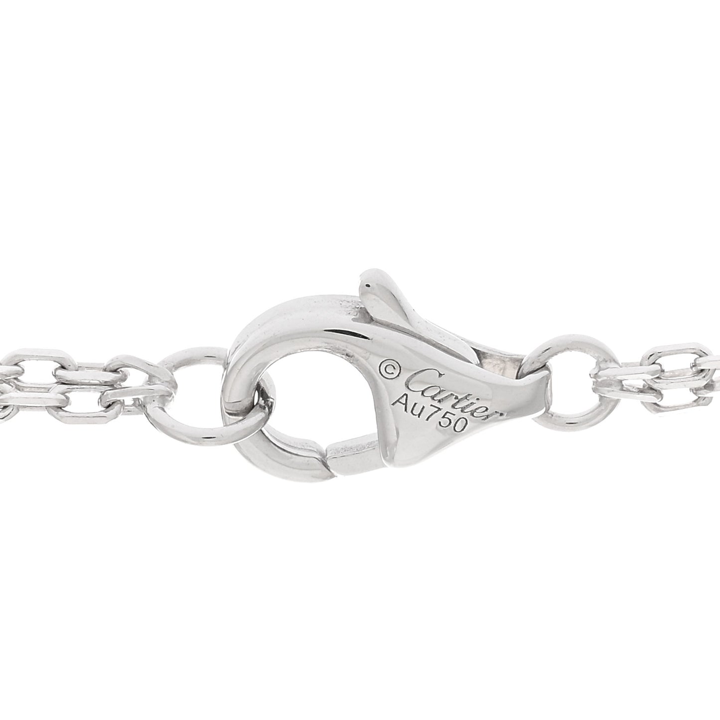 18K White Gold 2 Diamond LOVE Necklace