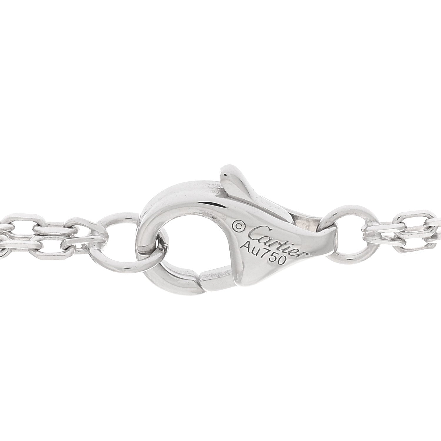 Cartier 18K White Gold 2 Diamond LOVE Necklace 4 of 5
