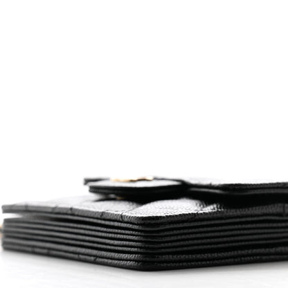 Chanel Caviar Quilted Flap Card Holder On Chain Black 10 of 11