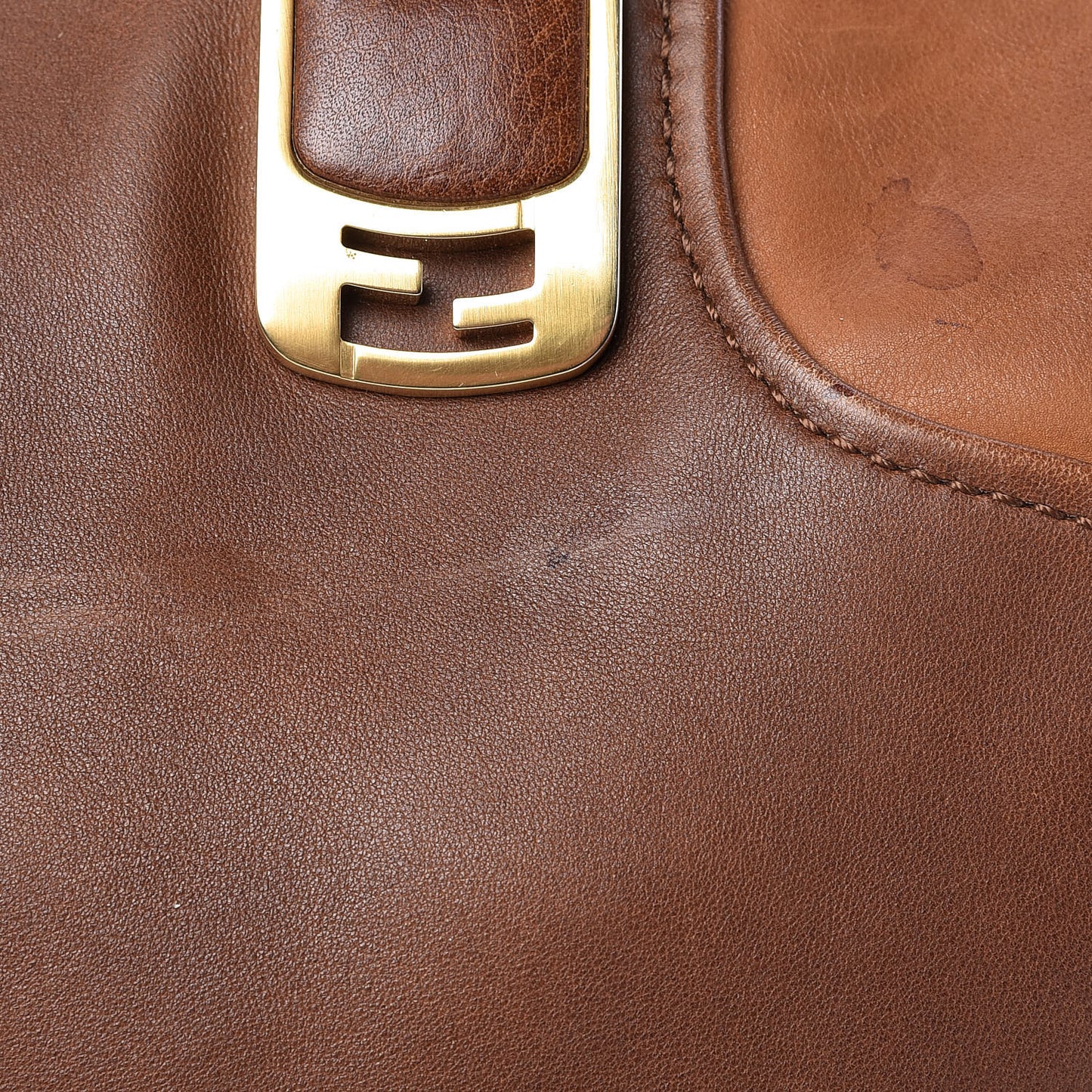 Capra Vitello Saddle Colorblock Large Chameleon Tote Moro Biscotto