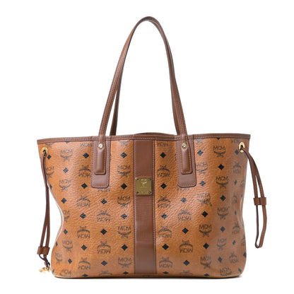 MCM Visetos Medium Liz Reversible Shopper Tote Cognac 1 of 11
