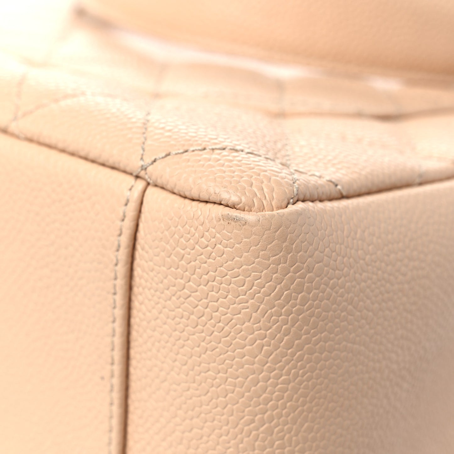 Caviar Quilted Grand Shopping Tote GST Beige