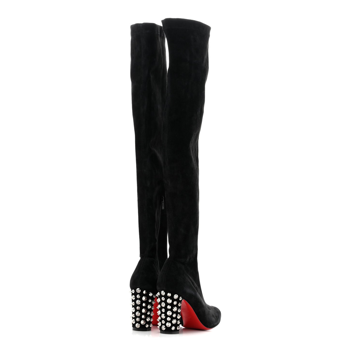 Veau Velours Spiked Study Stretch 85 Over The Knee Boots 35.5 Black