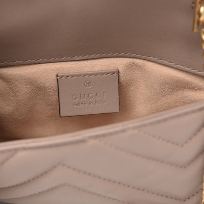 Gucci Calfskin Matelasse Super Mini GG Marmont Shoulder Bag Porcelain Rose 6 of 16