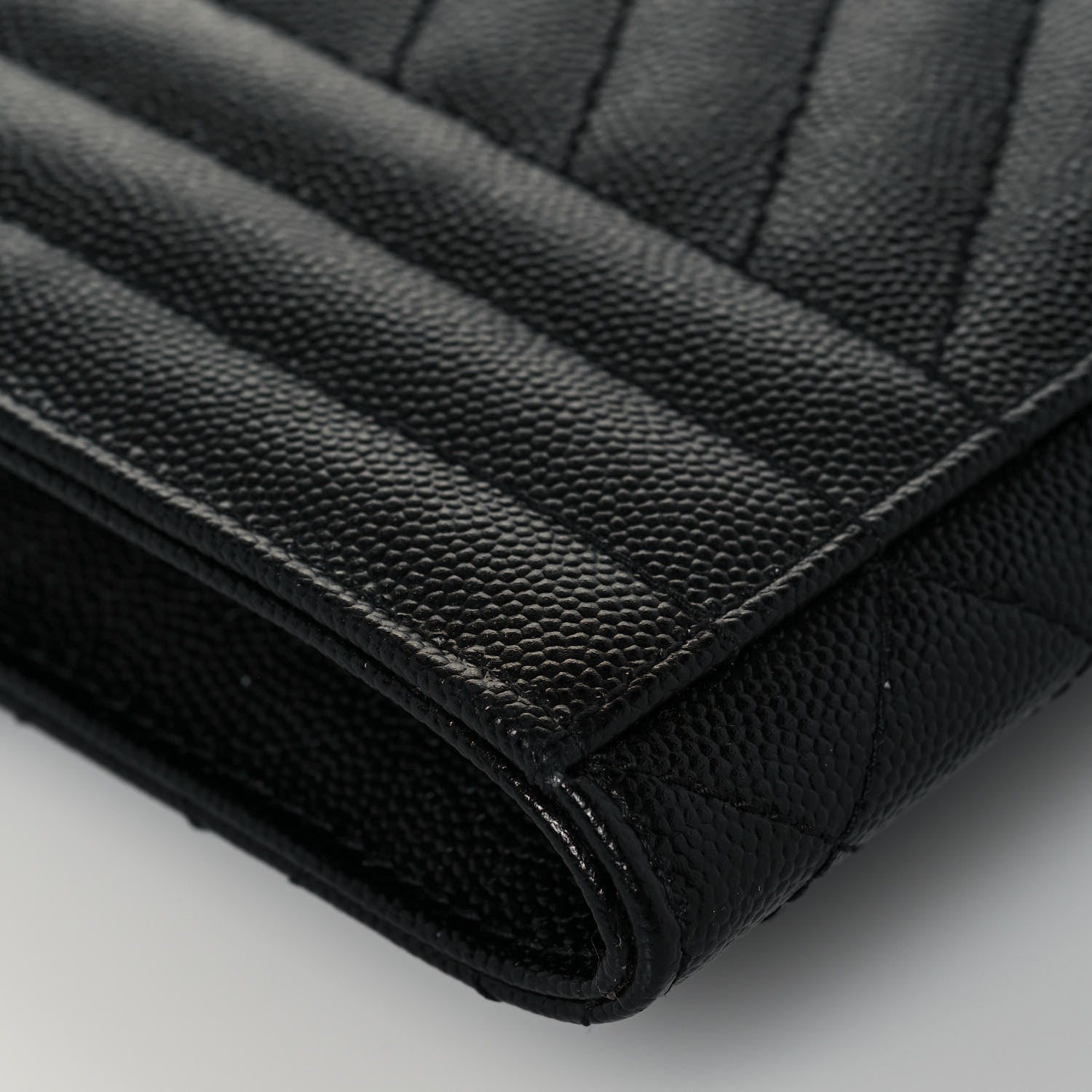 Saint Laurent Grain De Poudre Textured Mixed Matelasse Triquilt Monogram Clutch Black 11 of 13