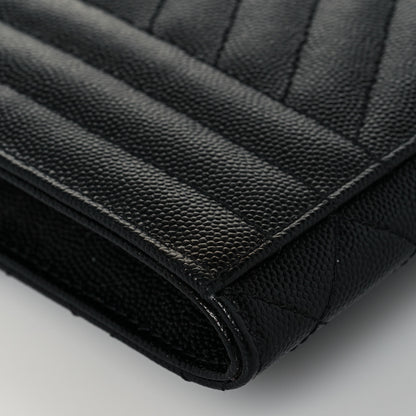 Saint Laurent Grain De Poudre Textured Mixed Matelasse Triquilt Monogram Clutch Black 11 of 13