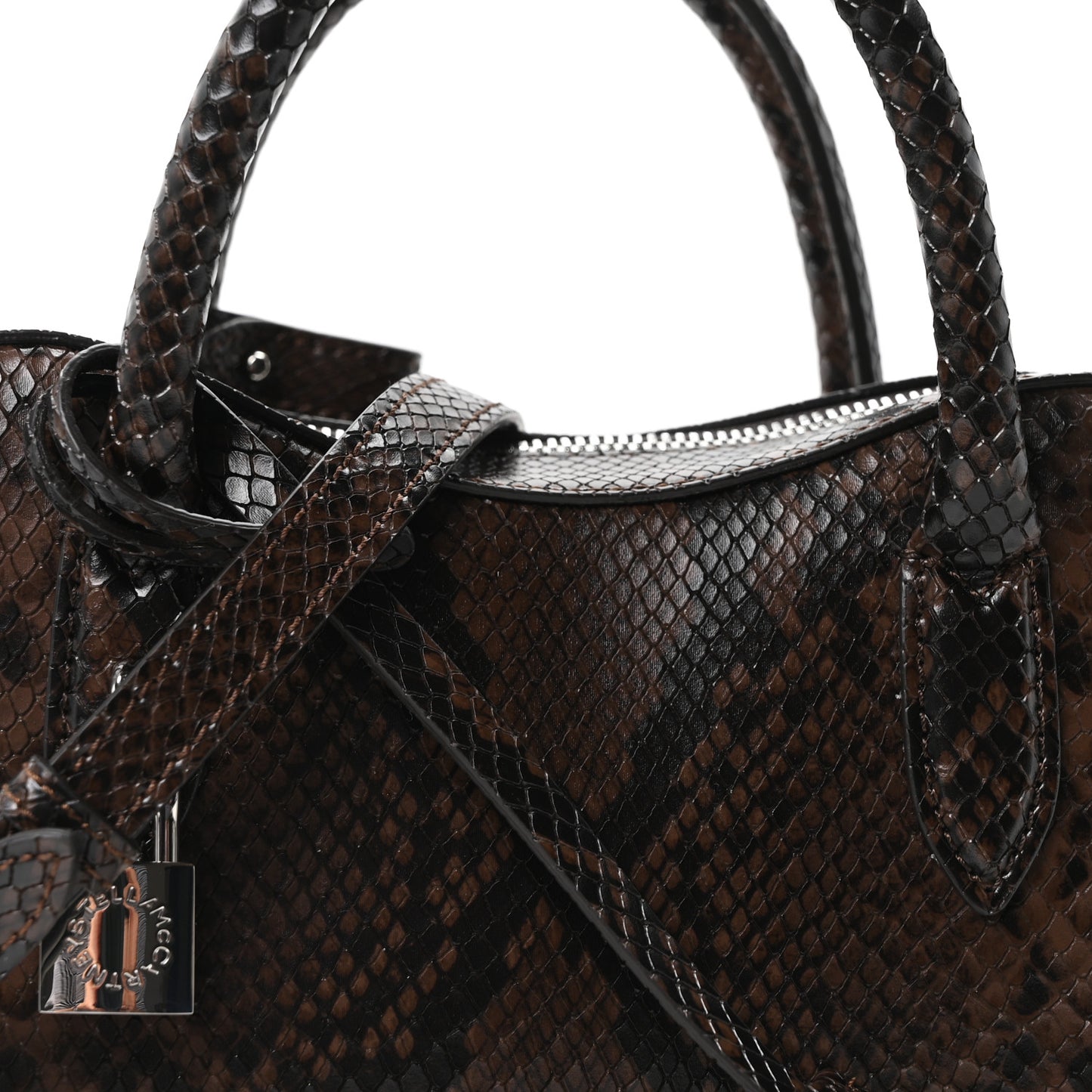 Faux Snake Print Ryder Crossbody Bag Espresso