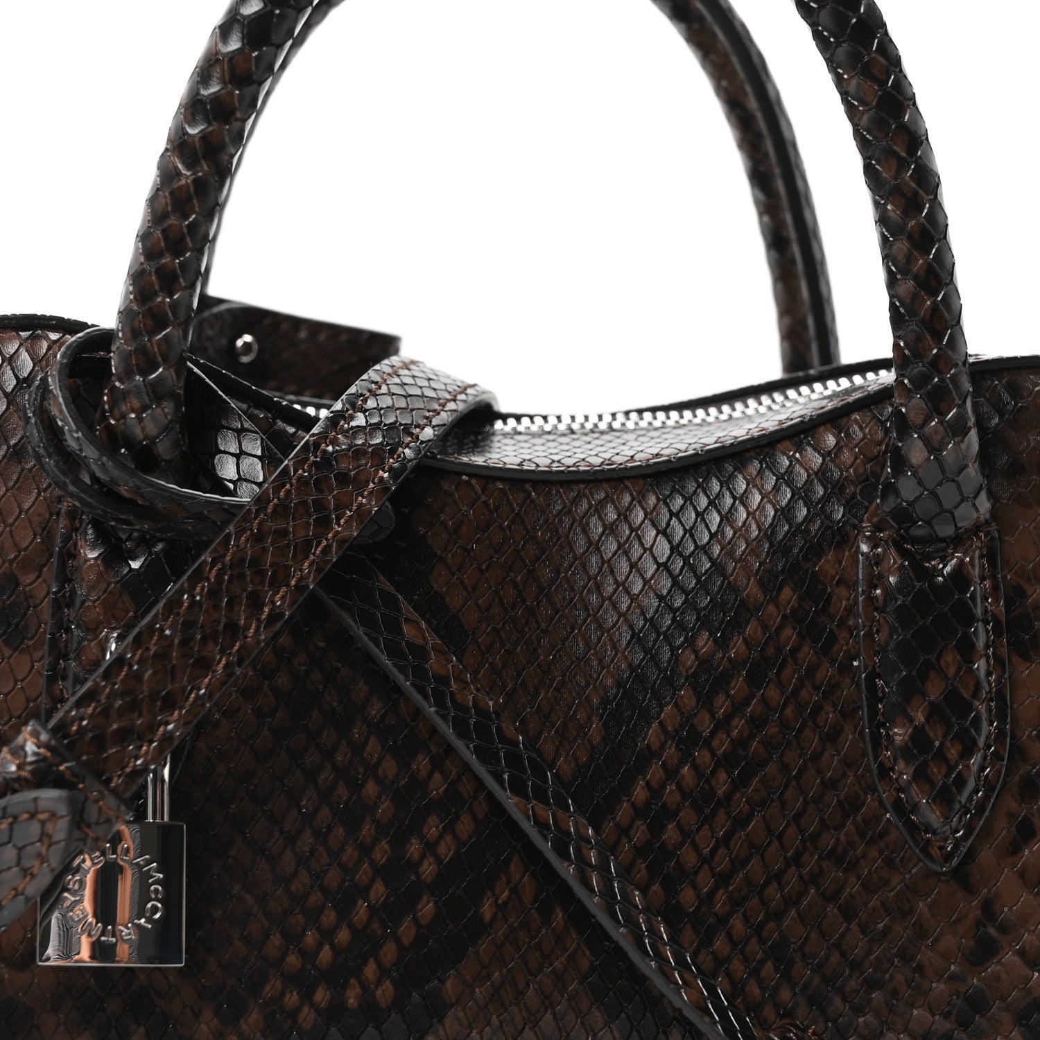 Stella McCartney Faux Snake Print Ryder Crossbody Bag Espresso 8 of 10