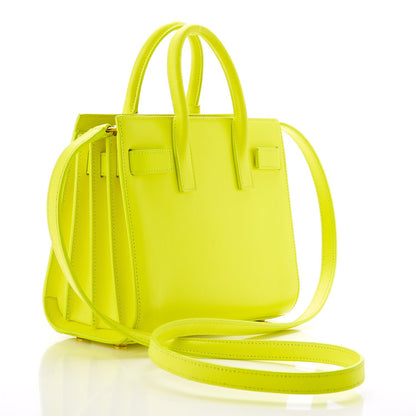 Saint Laurent Calfskin Nano Sac De Jour Neon Yellow 3 of 9