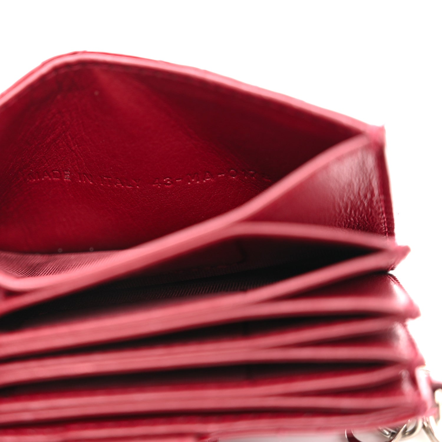 Christian Dior Patent Cannage Lady Dior 5-Gusset Card Holder Rouge 7 of 9