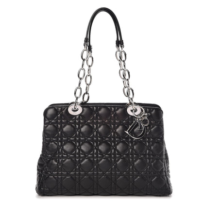 Christian Dior Lambskin Cannage Small Dior Soft Zipped Shopping Tote Black 1 of 7