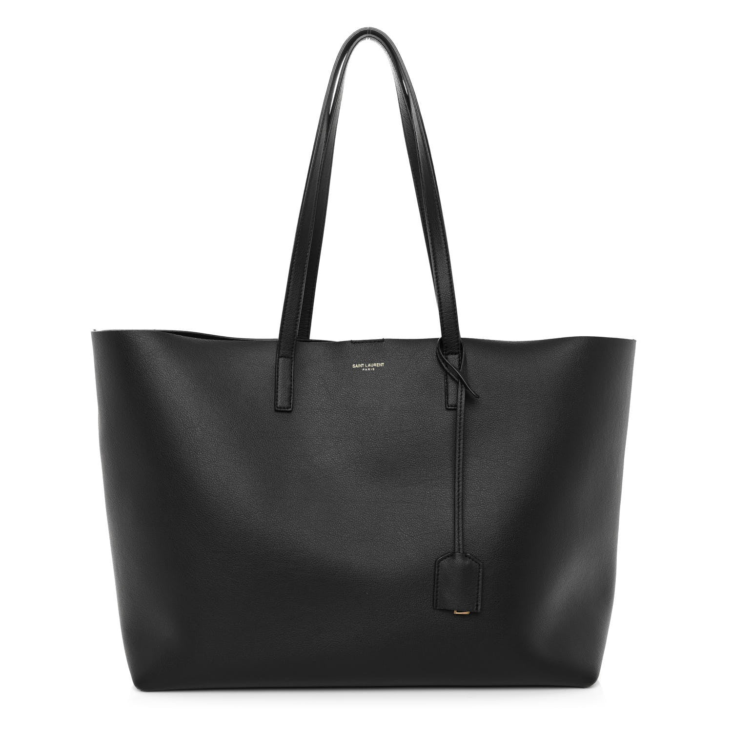Saint Laurent SAINT LAURENT Calfskin Large Shopping Tote Black 1 of 9