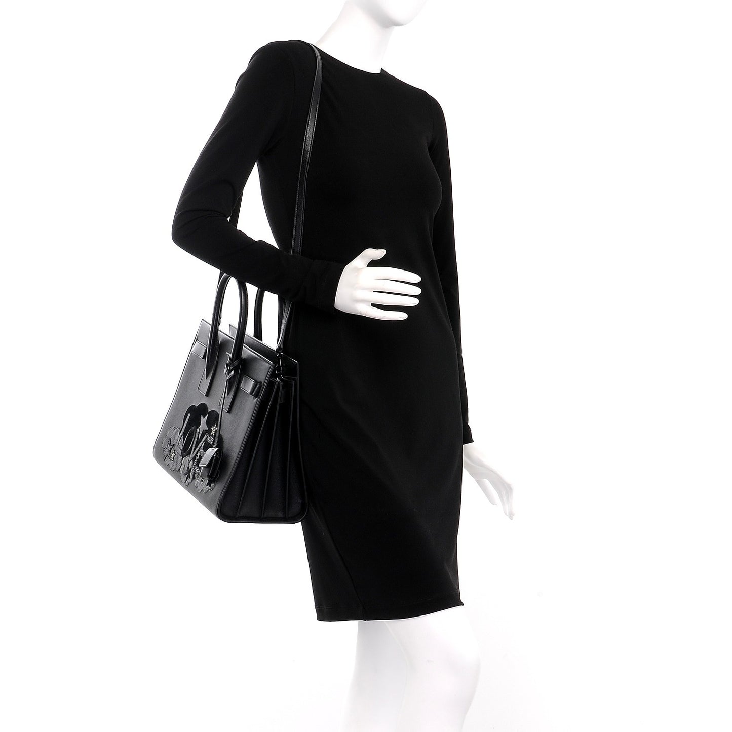 Calfskin Love Patchwork Small Sac De Jour Black