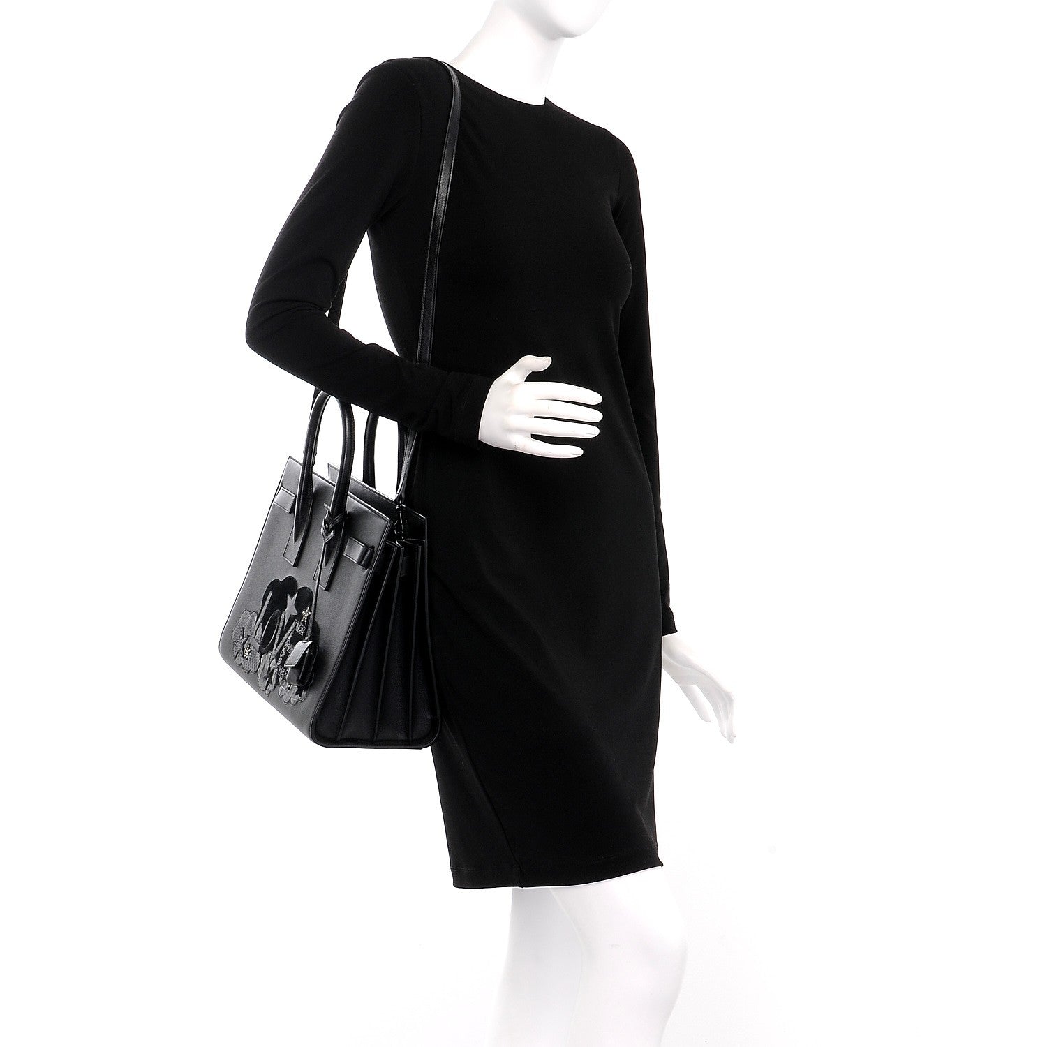 Saint Laurent Calfskin Love Patchwork Small Sac De Jour Black 2 of 10