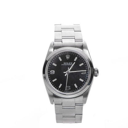 Rolex Stainless Steel 31mm Oyster Perpetual Watch Black 67480 1 of 7